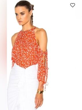 Veronica Beard Veronica Beard Flynn Cold-Shoulder Floral Silk Blouse size 4